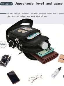 夏季新款男士手机包 - 带拉链的单肩斜挎包、钱包 - 彩色 - 查看 4