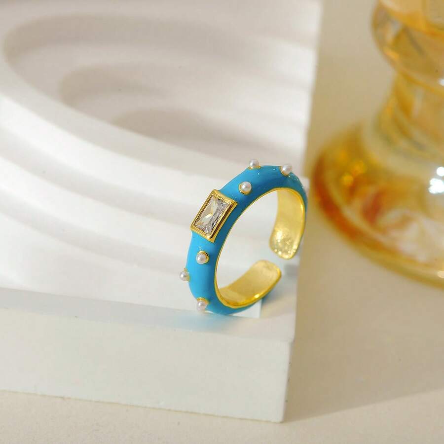 Women's Punk Style Geometric Crystal Rings, Fashion Jewelry Gifts That Complement Daily Outfits And Party Accessories - Ring - View 1