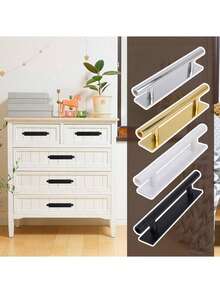 1 件条形自粘式橱柜把手，ABS 塑料门拉手，易于剥离和粘贴，适用于衣柜和家具抽屉，橱柜配件