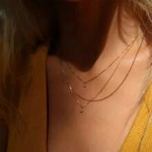 Boho Gold Color Multilevel Geometric Venice Chain Necklace For Women Female Fashion Vintage Round Crystal Pendant Jewelry Gift