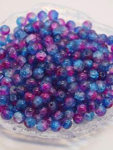 100pcs 6mm Glass Beads Suitable For DIY Crafting' - Multicolor - View 2