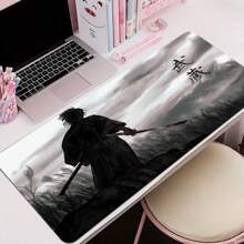 Miyamoto Musashi japanischer Samurai Große Mausunterlage, Schreibtischunterlage, Tastaturunterlage, verschiedene Größen erhältlich, Gummi rutschfest, umsäumte Kanten, für Schulmaterial, Rückkehr zur Schule