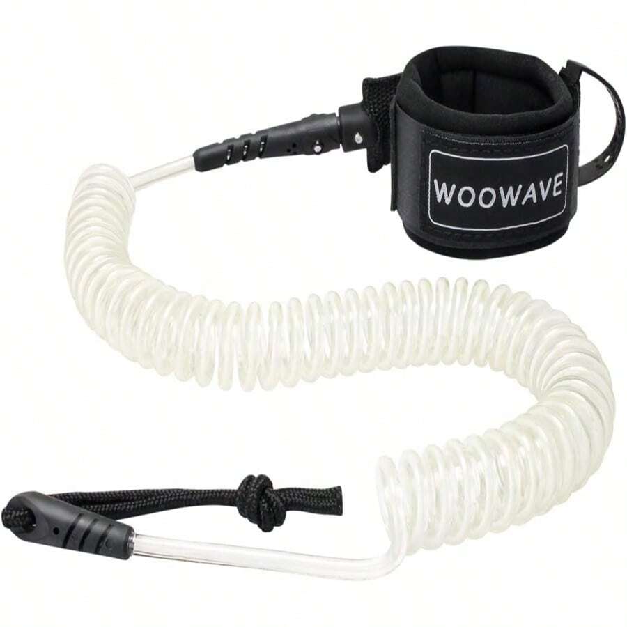 WOOWAVE  Leash 11 Foot Coiled Stand Up Paddle Board Surfboard Leash Stay On Board Ankle Strap With Waterproof Wallet_Phone Case
