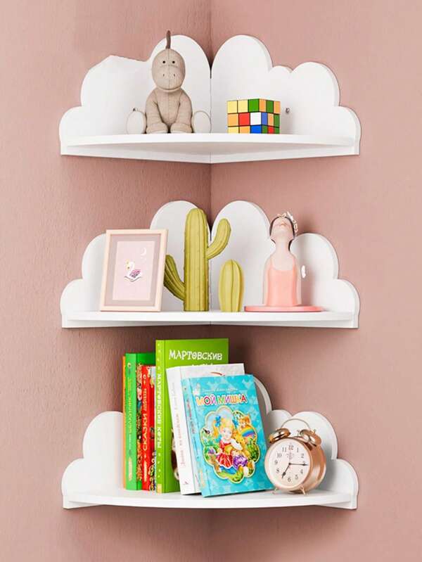 1 peça de suporte de parede em formato de nuvem, decoração criativa de madeira em estilo nórdico para quarto de criança