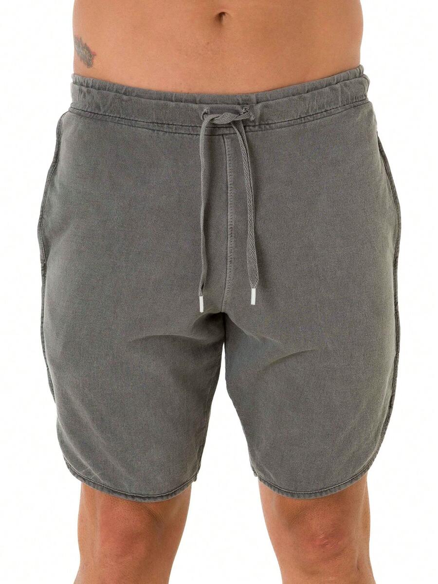 Men's Summer Sweatpants With Drawstring Pocket - Dark Grey - View 1