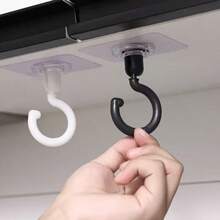 1pc 360° Rotatable Ceiling Wall Hook, Self-Adhesive Wall Hook, Ceiling Hook, Suitable For Dome Bed Canopy Mosquito Net - White - View 4