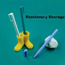 1pc Creative Portable Toothbrush Holder, Bathroom Rain Boot Shaped Toothbrush Storage Rack, Makeup Brush Holder, Office Stationery Pen Organizer, Portable Cutlery Holder Home Bathroom Decor Fall Decor Back To School - Multicolor - View 3