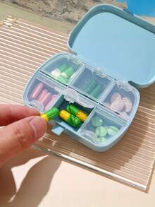 1Pc Personalized Customized Text/Photo Pill Box, With Multiple Colors Available For Selection. It'S A Diy Daily Portable Pill Box, Which Makes It Easy To Distinguish And Store Medications And Convenient To Carry Around.