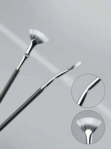 2/1支装自然睫毛告别蜘蛛睫毛膏刷，多功能斜角睫毛梳化妆工具扇形弯头睫毛梳斜角化妆刷，眉刷，眼影刷，螺旋刷 - 彩色 - 查看 6