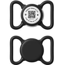 ThinkPet 1 pezzo Custodia protettiva 2-in-1 per tag ID intelligente per animali domestici gatto/cane Airtag (consultare la tabella delle misure al momento dell'acquisto). Tracker anti-smarrimento per animali domestici, scansiona il codice QR per aggiornare le informazioni di contatto online, scansiona per inviare la posizione al proprietario, accessori per animali domestici, supporto per collare gatto/cane, supporto impermeabile per collare cane Airtag (nota: non adatto per gatti in quanto potrebbe essere troppo grande). (Senza componenti GPS) (Non è necessario scaricare l'app. Scansiona il codice QR con la fotocamera e aprilo nel browser per iniziare a utilizzarlo)