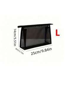 1pc/2pcs/3pcs 网眼化妆包化妆刷收纳袋，化妆包大容量网眼收纳袋三角形化妆网袋化妆拉链袋化妆品收纳套装，便携式拉链旅行收纳袋透明网眼化妆包便携式简易随身大容量收纳袋洗漱包化妆刷收纳袋，适合日常或旅行时存放小物品。化妆包化妆收纳袋化妆品收纳袋化妆品收纳袋化妆包 - 黑色 - 查看 17