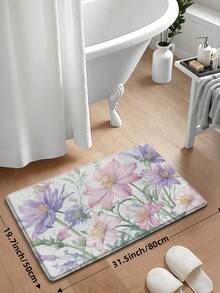 Thảm chùi chân in 3D họa tiết hoa và bướm cổ điển, chống trượt, dễ vệ sinh, phù hợp trang trí mùa xuân và mùa thu, có thể sử dụng cho sân hiên/trong nhà/ngoài trời/hành lang/vườn, dày và mềm mại. - Nhiều màu - Xem 10