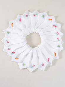 20 双女童彩虹樱桃字母网眼透气踝袜，适合日常穿着 - 彩色 - 查看 2