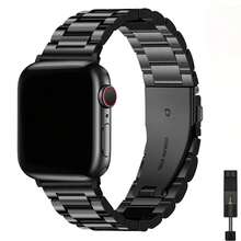 Correa de metal compatible con Apple Watch de 49mm, 46mm, 45mm, 44mm, 42mm, 41mm, 40mm, 38mm para hombres y mujeres, correa de acero inoxidable para empresas para bandas de Apple Watch Ultra 2, SE, Ultra Series 10 9 8 7 6 5 4 3 2 1