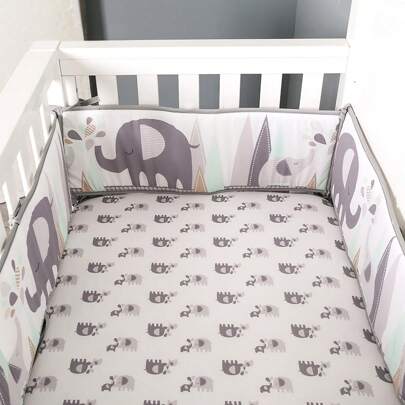 4-Piece Baby Bed Bumper Set - Breathable Mesh & Soft, Anti-Collision Pads For Cribs, Bassinets, Changing Tables, Strollers & Toddler Beds - Cozy & Protective For Sweet Dreams