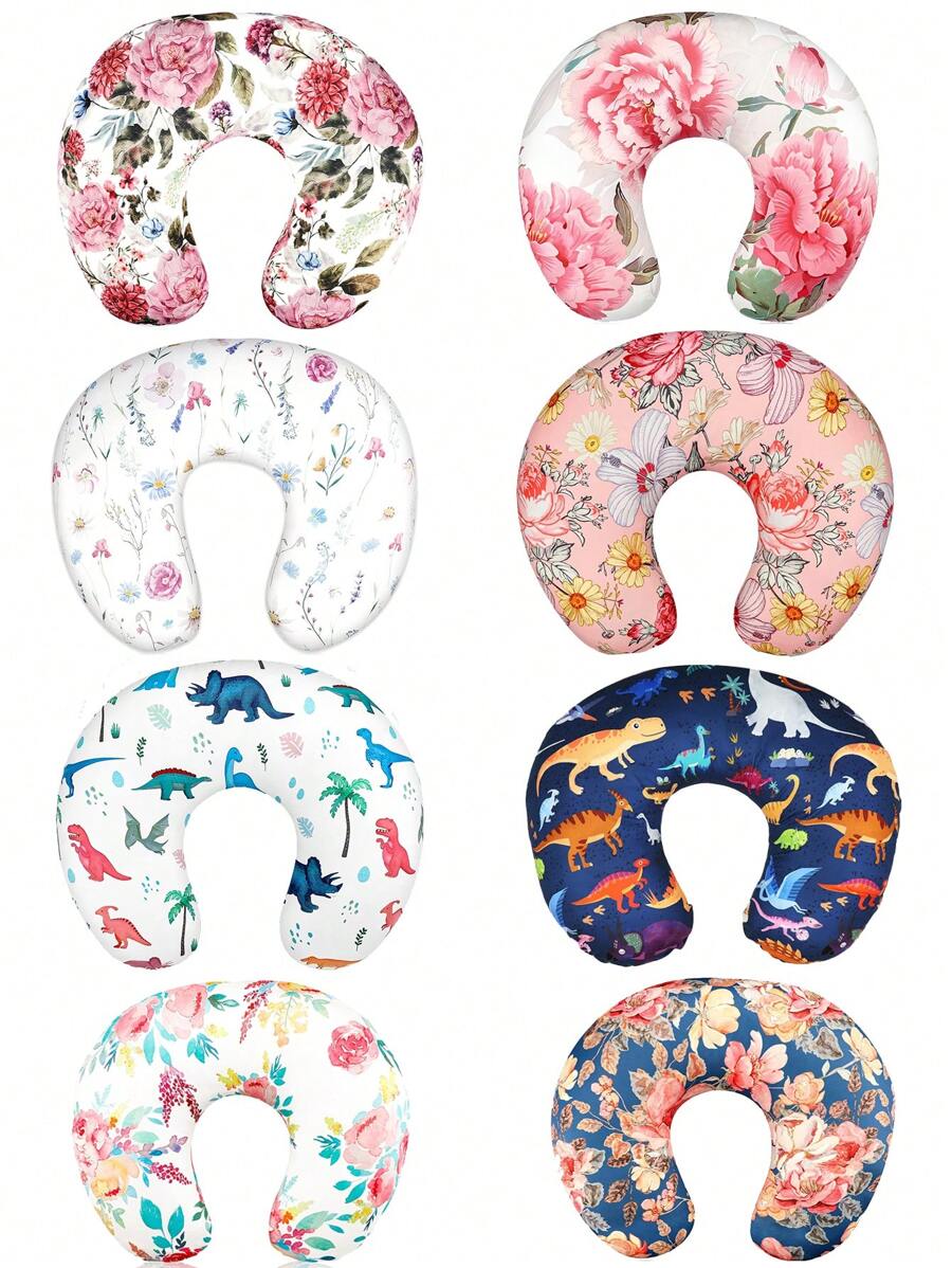 Breastfeeding Pillowcase, Made Of Soft And Breathable Organic Knitted Fabric For Mothers, Suitable For Male Infants, Fashionable Floral (Pillowcase Only)