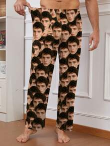 定制男士睡裤，可印制独特的大幅人像照片，支持情侣换脸、节日主题、秋冬季款式。