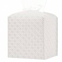 Caja de pañuelos cuadrada de cuero PU, diseño de ratán, cajón de gran capacidad, suministros, cubierta de caja de pañuelos plegable para el hogar, la oficina y el coche - Negro - Ver 9