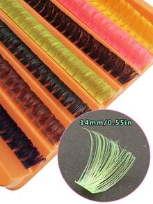 Asiteo 140pcs 80D Multi-Color D Curl Individual False Eyelashes - Soft, Low Allergy, Natural Look DIY Home Eyelash Extension Kit, Suitable For Music Festivals - 14mm, Easy To Wear, Reusable, Comfortable False Lashes - D - 查看 4