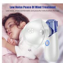 Portable Handheld Nebulizer, Mesh Nebulizer, Home & Medical Grade Nebulizer - Blue and White - View 4