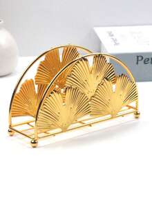 欧式优雅纸巾架，餐巾收纳，厨房用具，银杏叶圆形简约设计，奢华纸巾架，桌面装饰，适用于家庭，餐厅，咖啡厅，万圣节装饰，圣诞节装饰，纸巾架