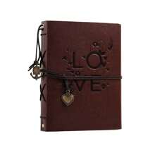 Rustic Leather Photo Album, DIY 21.5x17cm, With 60 Pages Vintage Scrapbook, 240 Photos Capacity, Wedding Guest Book, Friendship Gift, Heart Shaped Compact Size, Home Decor Album