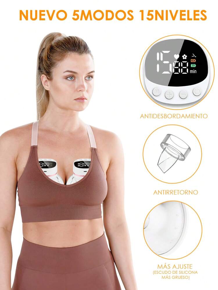 TesoroHogar Extractor de Leche Electrico, Extractor de Leche Pantalla LCD, Sacaleches Eléctrico con 5 Modos y 15 Niveles, Bajo Ruido e Indoloro, Extractor de Leche Portátil, Equipado con funda antipolvo y correa de hombro auxiliar + 10 bolsas de leche de 150 ml, Perfecta Regalo Para Madre Novicia - Blanco - Añade 4