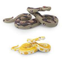 1pc Realistic Reptile Python Snake Model, Children's Educational Toy, Golden Python Anaconda Decor