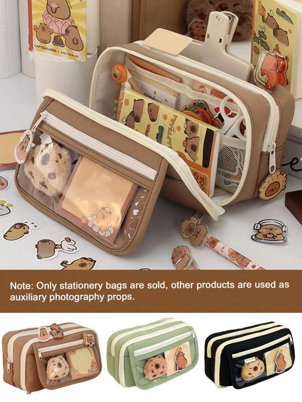 1 Stück Federmäppchen, süßes ästhetisches Stifteetui für Kinder, niedliches Stiftaufbewahrungsetui, großes Federmäppchen, Lern- und Büromaterial, geeignet für Jungen und Mädchen (nur Federmäppchen)