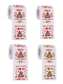 1 Pc Hilarious Happy Prank Toilet Paper - 16th/18th/21th/30th/40th/50th Birthday Party Must-Have - Unique Decor & Favor - Unforgettable Gift For Him, Her & Friends - Add Laughter To Their 16/18/21/30/40/50 Year Old Celebration