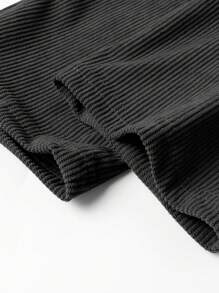 Pantaloni cargo da uomo in velluto a coste di colore unito, pantaloni con lacci e tasche multiple, pantaloni casual e larghi da esterno, pantaloni da lavoro e stile di strada da uomo