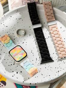 1 pieza Correa de reloj de mujer de moda, de colores, clásica y sencilla, compatible con Apple Watch de 38mm, 40mm, 41mm, 42mm, 44mm, 45mm, 46mm, 49mm, ligera y transpirable, accesorio de reloj compatible con Apple Watch Series 11, 10, 9, 8, 7, SE, 6, 5, 4, 3, 2, 1, Ultra 3/2/1, pulsera de repuesto para deportes, gimnasio, oficina, fiesta, moda