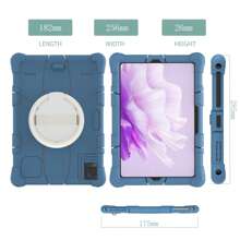 Custodia protettiva universale per tablet da 9,7" a 11,5" con supporto e cinturino da 360°, antiurto, include una penna stilo, guscio protettivo in silicone morbido e personalizzabile, compatibile con iPad, Teclast e altri marchi, dimensioni: 17,5x25,6 cm (9,7", 9,8", 10,1", 10,3", 10,4", 10,6", 11", 11,5" ecc. escluso il tablet)