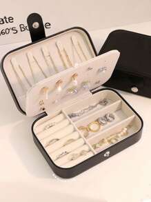 1件大容量珠宝收纳盒项链耳环戒指珠宝展示托盘简易隔层珠宝展示柜防尘防氧化极简便携首饰盒旅行珠宝收纳盒小号耳环戒指首饰盒适用于耳环项链戒指小巧宽敞带扣口红手表女士礼物女友礼物圣诞礼物万圣节礼物新年礼物 - 彩色 - 查看 7