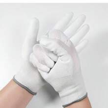 20-Pack Heavy Duty Nylon Work Gloves With PU Coated Palms & Fingers - Breathable Knit, Anti-Slip Grip, Reinforced Stitching - Elastic Cuff, Machine Washable, Individually Wrapped Pairs For Construction, Warehouse, Landscaping, Mechanics, DIY Projects (12 Pairs/Bulk Pack)