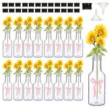 30/5/1pc 25ML-50ML Mini Plastic Liquor Bottle,Empty Bottles With Cap,Elegant Floral Decor Bottles, Can Be Used To Fill A Variety Of Liquids,Dried Blooms Decorative, Suitable For Putting In The Bag To Take Out Travelling,Weddings,Events Gift,Gatherings,Party,Birthday,Outdoor.
