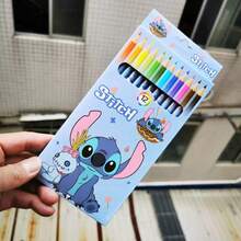 12pcs  Painting Graffiti Pens, 12 Color Colored Pencils, Stitch Student Drawing, Art Drawing Pens, Student Stationery, Painting Brushes, Back To School Stationery, School And Office Supplies - Multicolor - View 5