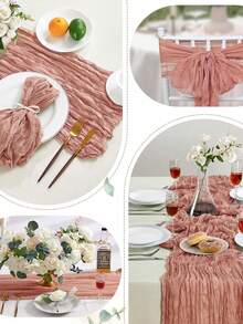 7 Packs Cheesecloth Table Gauze Table Napkins Runner 10ft Boho Gauze Table Runner 35x118 Inch Rustic Cheese Cloth Sheer Table Runner For Wedding Bridal Shower Birthday Party Decorations - Multicolor - View 10