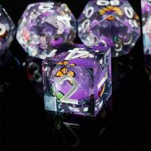 树脂蝴蝶镶嵌角色扮演游戏骰子，沉浸式桌面游戏体验的理想选择