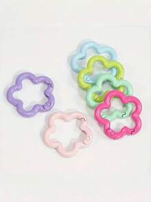 5/10 PCS Aluminum Alloy Flower Shape Outdoor Keychain, Bright Color, Multi-Functional Pop-Up Fob For DIY, Lightweight And Durable Floral Keyring Accessory For Everyday Carry, Versatile Clip-On Charm, Weather-Resistant Metallic Finish, Compact Outdoor Gadget, Eye-Catching Palette, Quick-Release Design, Perfect Giftable Accessory