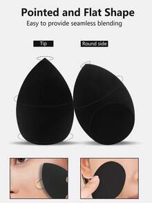 8 Cosmetic Eggs With Water Drops/Oblique Cuts, Wet And Dry Beauty Mixer, Foundation Mixed Beauty Sponge, Flawless Liquid, Cream And Powder, Multi-Color Cosmetic Sponge, Suitable For All Skin Types. - Multicolor - View 5