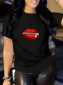 Mujer Camiseta de mujer México Envío Tela transpirable de alta calidad Manga suelta Estampado de  Lavado a máquina Fresco Deportes Cuello redondo Casual Manga corta Versátil Nueva Era  Lavable a máquina, top casual de cuello redondo de deportes de trabajo estudiantil, moda cómoda y moderna |vestidos de mujer verano almacen local - Negro - Ver 1