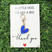 1pc/9pcs Ladies' Gold Alloy Heart-Shaped Keychain With Thank-You Card - Colorful Heart-Shaped Pendant, Ideal Gift For Teachers, Mothers, Girlfriends, Best Friends, Birthdays, Christmas, Thanksgiving, And Thank-You Gifts - Multicolor - View 10