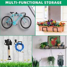 2 件（大支架/小挂钩）花园软管支架 - 重型金属衣架壁挂式，户外庭院水管支架，水管卷盘，软管架，软管挂钩 - 彩色 - 查看 6