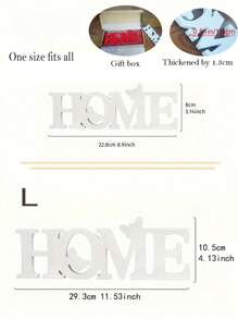 1pc Butterfly Home Letter Decorative Crafts Are Modern, Creative And Simple. They Are Made Of 1.3 Cm Thick High-Density PVC Material For Home Decoration, Suitable For Home Use, Party And Party Decoration Gift Box Packaging