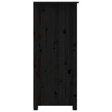 Küchenmöbel Sideboard Schwarz 83x41,5x100 cm aus massivem Kiefernholz Modernes Sideboard Vielfältige Verwendungsmöglichkeiten, Esszimmer/Küche