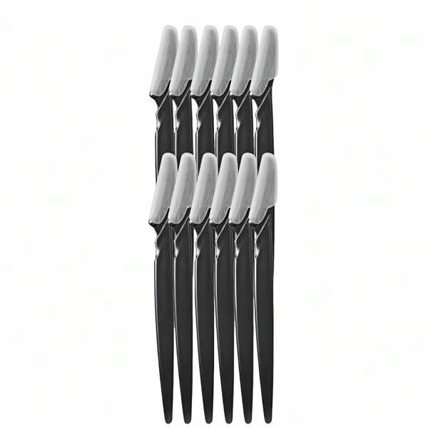 Face Razors For Women And Men, Dermaplane Razor For Women Face, Dermaplane Razor For Facial Hair Removal, Eyebrow Trimmer And Shaver, Skin Care Tools - 12 Pcs Black