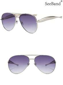 复古飞行员时尚眼镜，男女皆宜，经典70年代方形飞行员时尚眼镜，复古時尚眼鏡，飞行员造型 - 彩色 - 查看 16