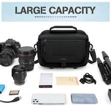 NEWHEY Everyday Photographer's Sling Bag: Waterproof Compact Crossbody Case For DSLR & Mirrorless Cameras, Features Tripod Holder & Rain Cover For Full Protection On-The-Go - màu đen - Xem 8