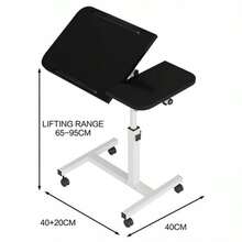 PORIYA Adjustable Folding Laptop Desk Portable Sofa/Bed Table W/ 360° Tilt & Locking Wheels Multi-Angle Notebook Stand For Home/Office (30kg Capacity) - Lạc đà - Xem 6
